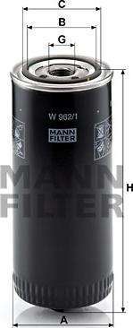 Mann-Filter W 962/1 - Филтър, работна хидравлика vvparts.bg