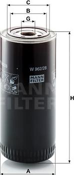 Mann-Filter W 962/28 - Маслен филтър vvparts.bg