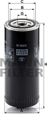 Mann-Filter W 962/2 - Маслен филтър vvparts.bg