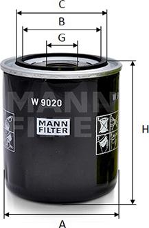 Mann-Filter W 9020 - Маслен филтър vvparts.bg