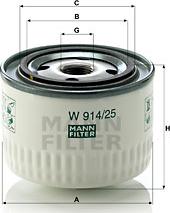 Mann-Filter W 914/25 - Хидравличен филтър, автоматична предавателна кутия vvparts.bg