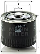 Mann-Filter W 914/26 - Маслен филтър vvparts.bg