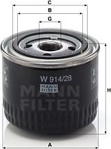 Mann-Filter W 914/28 - Маслен филтър vvparts.bg