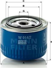 Mann-Filter W 914/2 - Маслен филтър vvparts.bg