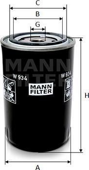 Mann-Filter W 934 - Маслен филтър vvparts.bg