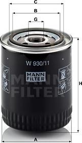 Mann-Filter W 930/11 - Маслен филтър vvparts.bg