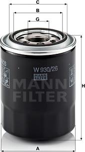 Mann-Filter W 930/26 - Маслен филтър vvparts.bg