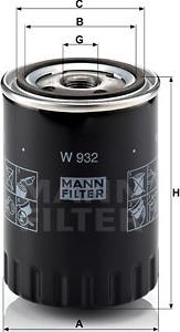 Mann-Filter W 932 - Маслен филтър vvparts.bg