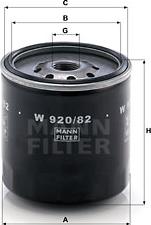 Mann-Filter W 920/82 - Маслен филтър vvparts.bg