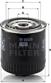 Mann-Filter W 920/8 - Маслен филтър vvparts.bg
