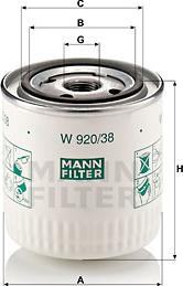 Mann-Filter W 920/38 - Маслен филтър vvparts.bg