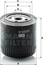 Mann-Filter W 920/23 - Маслен филтър vvparts.bg