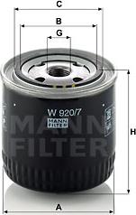 Mann-Filter W 920/7 - Маслен филтър vvparts.bg