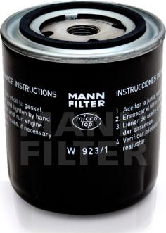 Mann-Filter W 923/1 - Маслен филтър vvparts.bg
