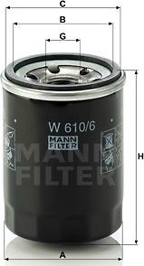 Mann-Filter W 610/6 - Маслен филтър vvparts.bg