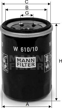 Mann-Filter W 610/10 - Маслен филтър vvparts.bg