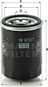 Mann-Filter W 610/1 - Маслен филтър vvparts.bg