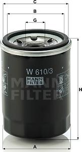Mann-Filter W 610/3 - Маслен филтър vvparts.bg
