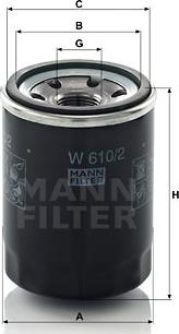 Mann-Filter W 610/2 - Маслен филтър vvparts.bg