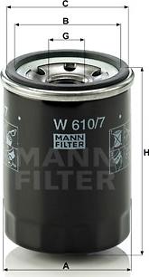 Mann-Filter W 610/7 - Маслен филтър vvparts.bg