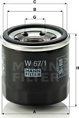 Mann-Filter W 67/1 - Маслен филтър vvparts.bg