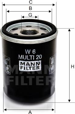 Mann-Filter W 6 MULTI 20 - Маслен филтър vvparts.bg
