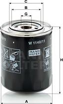 Mann-Filter W 1140/11 - Маслен филтър vvparts.bg