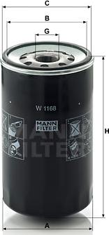 Mann-Filter W 1168 - Маслен филтър vvparts.bg