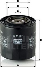 Mann-Filter W 11 007 - Маслен филтър vvparts.bg