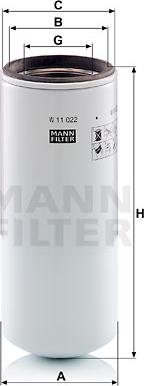 Mann-Filter W 11 022 - Маслен филтър vvparts.bg