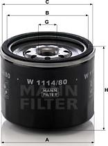 Mann-Filter W 1114/80 - Маслен филтър vvparts.bg
