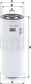 Mann-Filter W 11 102/50 - Маслен филтър vvparts.bg