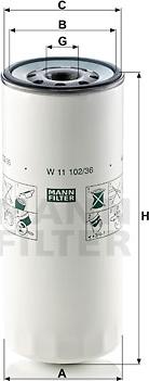 Mann-Filter W 11 102/36 - Маслен филтър vvparts.bg