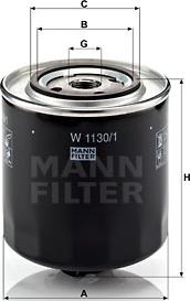 Mann-Filter W 1130/1 - Маслен филтър vvparts.bg