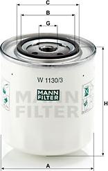 Mann-Filter W 1130/3 - Маслен филтър vvparts.bg