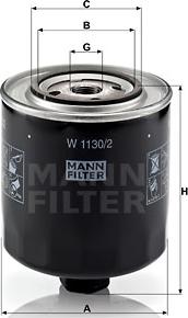 Mann-Filter W 1130/2 - Маслен филтър vvparts.bg