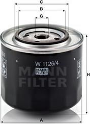 Mann-Filter W 1126 - Маслен филтър vvparts.bg