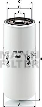 Mann-Filter W 13 150/1 - Маслен филтър vvparts.bg