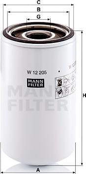 Mann-Filter W 12 205 - Маслен филтър vvparts.bg