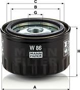 Mann-Filter W 86 - Маслен филтър vvparts.bg