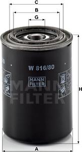 Mann-Filter W 816/80 - Маслен филтър vvparts.bg