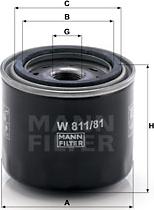 Mann-Filter W 811/81 - Маслен филтър vvparts.bg