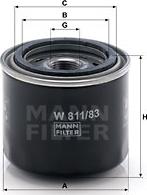 Mann-Filter W 811/83 - Маслен филтър vvparts.bg