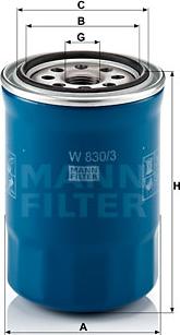 Mann-Filter W 830/3 - Маслен филтър vvparts.bg