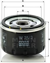 Mann-Filter W 75/3 - Маслен филтър vvparts.bg