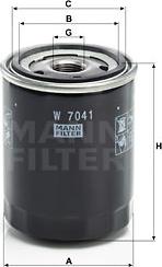 Mann-Filter W 7041 - Маслен филтър vvparts.bg