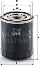 Mann-Filter W 7052 - Маслен филтър vvparts.bg