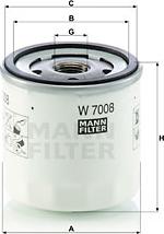 Mann-Filter W 7008 - Маслен филтър vvparts.bg