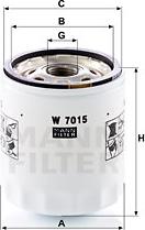 Mann-Filter W 7015 - Маслен филтър vvparts.bg