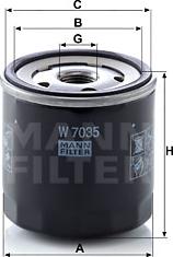 Mann-Filter W 7035 - Маслен филтър vvparts.bg